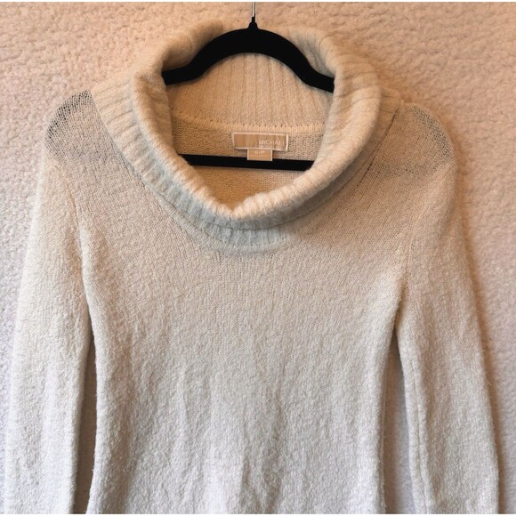 Michael Kors Women‎ Small Cowl Neck Ivory Wool Blend Long Sleeve Sweater - Picture 3 of 11